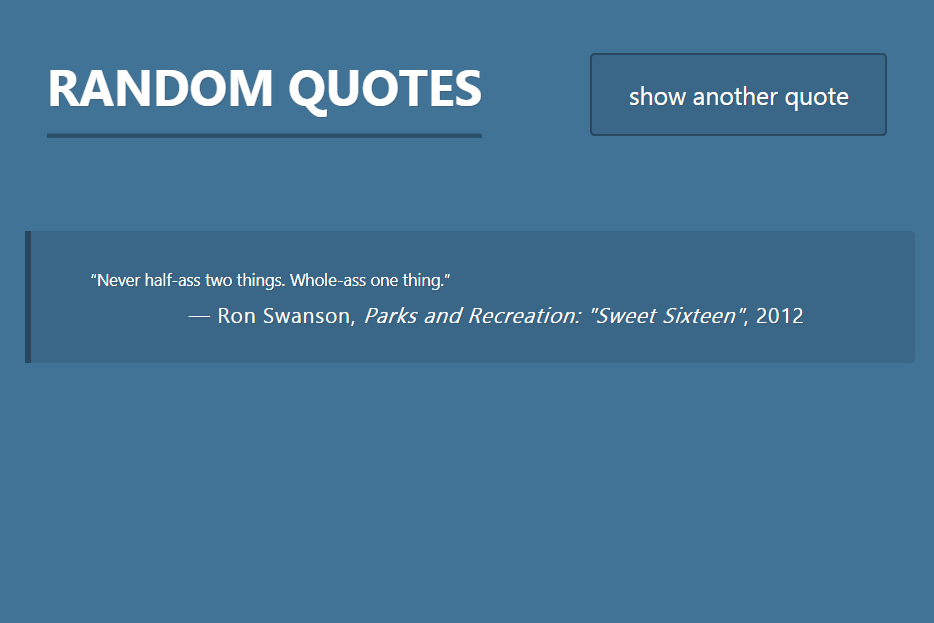 project example - random qoute