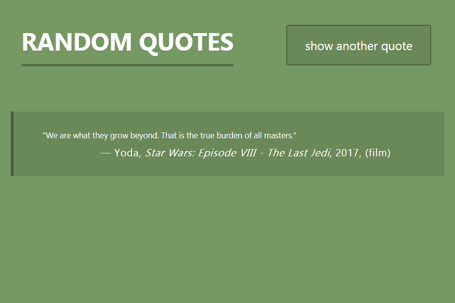 project example - random qoute