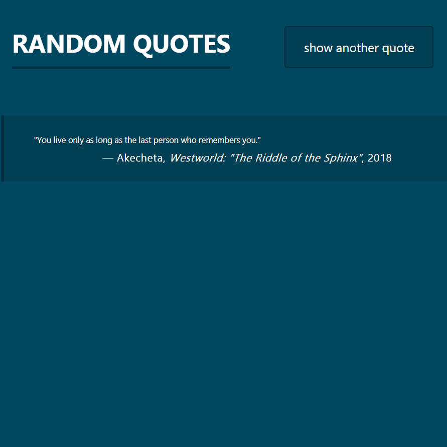 project example - random qoute